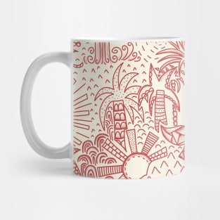 Polynesian Dancers Red scale Mug